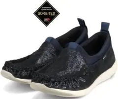 マドラスウォーク　ゴアテックス　スリッポンシューズ　ブルーラメ