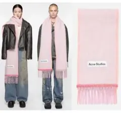 正規品 Acne Studios モヘアブレンド マフラー ピンクのサムネイル