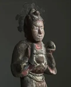 【古作十二神将 酉神 木彫 約38㎝ 江戸中期頃】仏像民間信仰歴史資料仏教美術 古作十二神将 酉神 木彫 約38㎝ 江戸中期頃】仏像民間信仰歴史資料仏教