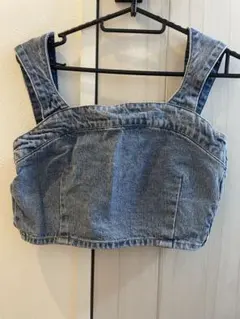 デニムクロップドビスチェ