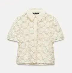 ZARA　花柄シースルーシャツ　Sサイズ
