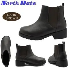 ノースデイト☆スパイク スノーブーツ13916サイドゴア 23 ダークブラウン