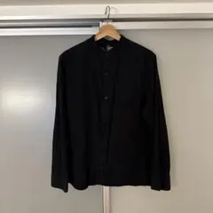 【無印良品】ブラック バンドカラーシャツ S-M
