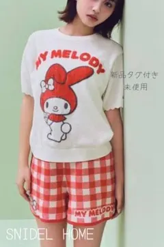 新品　スナイデルホームMYMELODYニットプルオーバー&パンツセットマイメロ 新品】スナイデルホームMY MELODYニットプルオーバーショートパンツ