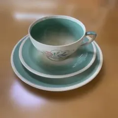 SUSIE COOPER ドレスデンスプレイトリオA カップ&ソーサー&プレート