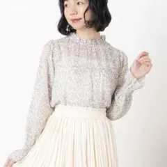 WEGO スタンドフリルネックブラウス