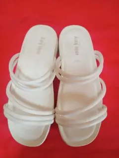 レディース厚底ミュールサンダルＳホワイト