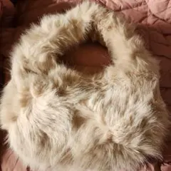 ベージュファートートバッグ 約30cm