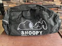 スヌーピー 刺繍　ボストンバッグ 黒