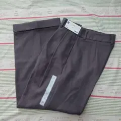 【新品未使用】GU インタックワイドパンツ M グレー