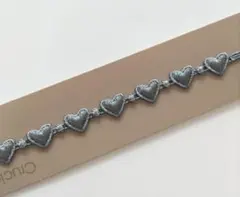 クルチアーニ　CRUCIANI　刺繍ブレスレット　通常サイズ　ハート　濃グレーのサムネイル