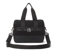 美品　レスポートサック　ケーブル網柄2wayショルダーバッグ　黒