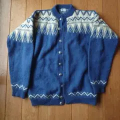 ノルウェー製ハンドメイドニット カーディガン ノルディック柄