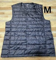 ユニクロ　撥水　ライトダウンベスト　L　ネイビー　インナーダウン