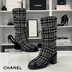 ブラックピンクジェニ着用CHANEL レインブーツブラック 38サイズ