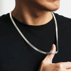 スネーク チェーン ネックレス 50㎝ シルバー サージカルステンレス