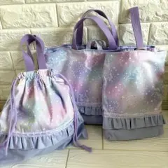 ハンドメイド レッスンバック 体操服袋 上履き入れ 可愛いユニコーン