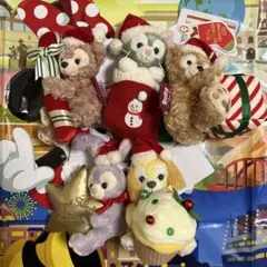 ダッフィー&フレンズ 2021年クリスマス ぬいぐるみバッジ5体セット