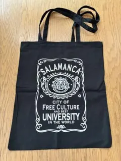 値下げ【新品】スペイン最古のSALAMANCA大コットン トートバッグ黒