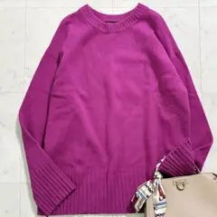 美品♪ カシミヤ混 バンヤードストーム クルーAQUAニット L相当 ピンク