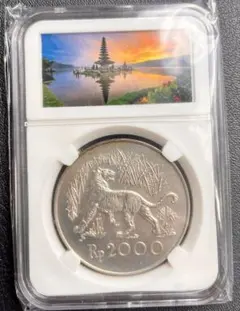 1974年 インドネシア銀貨 5000ルピア WWF記念銀貨スラブ付き - メルカリ