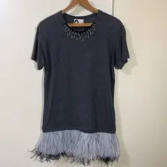 LANVIN ランバン Tシャツ 半袖 フリンジ ビジュー グレーのサムネイル