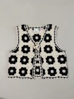 ZARA クロシェ編み ニットベスト Sサイズ - メルカリ