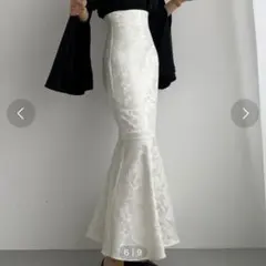 【美品】Louere ルエレフラワージャガードハイウエストマーメイドスカート