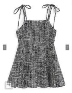 GRL ショルダーリボンツイードキャミミニワンピース