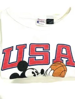 ミッキーマウス　tシャツ champion 激レアコラボ　USA製 ビンテージ