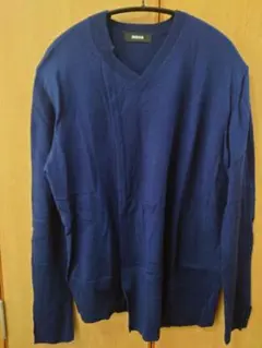 zucca Vネックニット ブルー