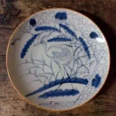 古伊万里　皿　大皿　鷺　染付　時代物