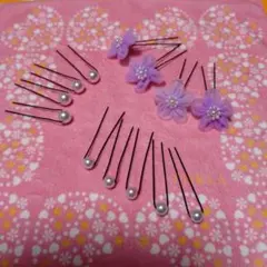 Uピン ヘアアクセサリー　パール　ヘアピン　成人式　ウェディング