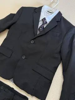 COMME CA ISM ブラック ストライプ フォーマルスーツセット