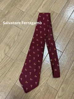 Salvatore Ferragamo シルク　ネクタイ バーガンディ