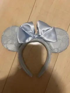 ディズニー　カチューシャ 水色　レース