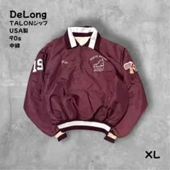 DeLong USA製 ホッケー刺繍ナイロンジャケット XL TALONジップのサムネイル