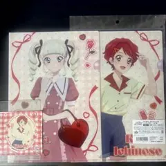 アイカツ 一ノ瀬かえで 藤堂ユリカ Girly REDクリアファイル ステッカー