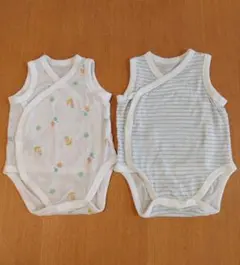 美品　ユニクロ コットンメッシュボディスーツ2点セット60cm