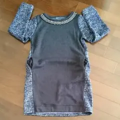 ★最終値下げ★⭐ビジューが可愛いAS KNOW AS の裏起毛の暖ったかワンP⭐