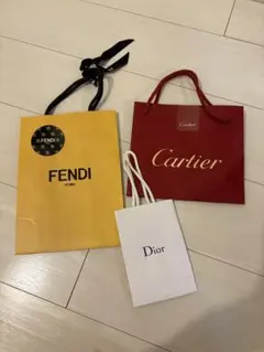ブランドショップバッグセット　fendi Cartier dior