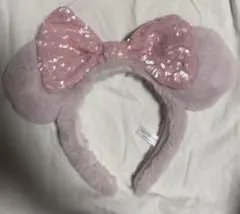 ディズニー ピンク カチューシャ ミニー スパンコール ふわふわ