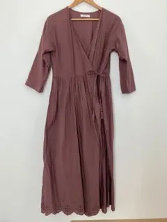 Samansa Mos2 Blue　 カシュクールワンピース　綿100% フリー