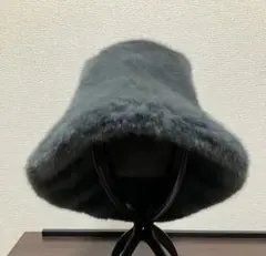 フェイクファー　バケットハット　グレー　防寒　おしゃれ