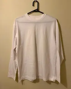 【美品】無印良品天竺編みクルーネック長袖Ｔシャツ 紳士Lサイズ 白