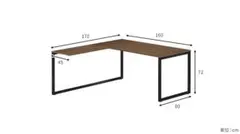 fantoniGX L字型デスク 160×170cm×高さ72cm BK脚