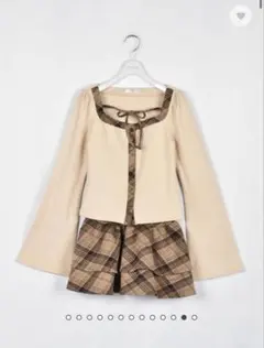 evelyn チェックカットセットアップ