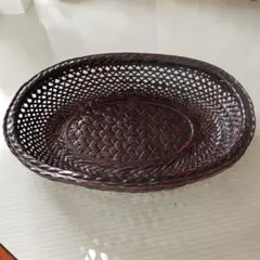 籐製楕円形バスケット
