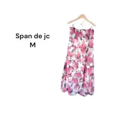 【M】Span de jc ワンピース 膝下 袖なし ノースリーブ 花柄