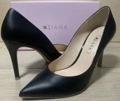 DIANA(ダイアナ) ブラック　ポインテッドトゥパンプス　ピンヒール　24.5